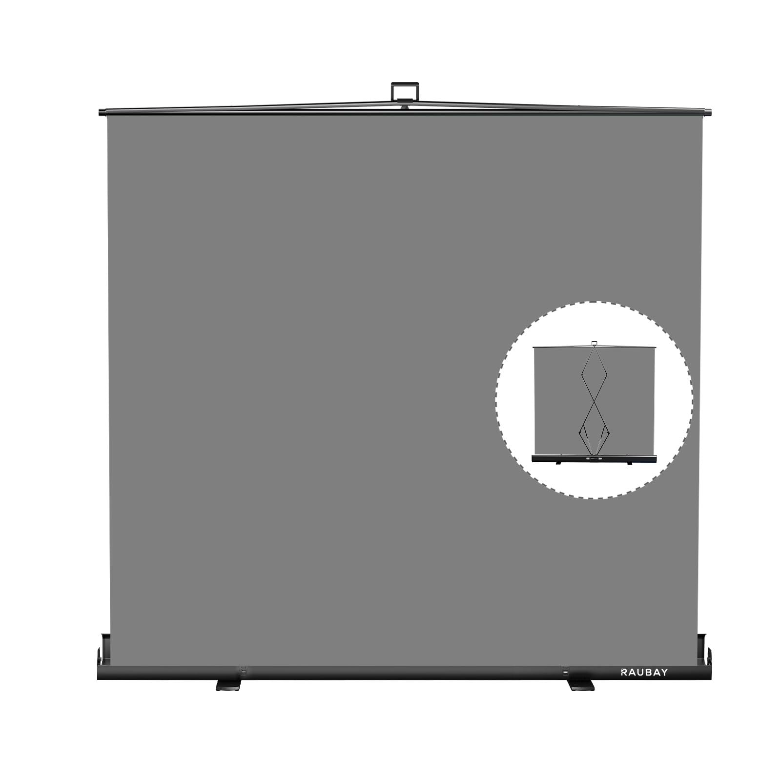 ?Wider Style? Raubay 78.7 X 78.7In Large Collapsible Gray Backdrop Screen Portable Retractable Panel Photo Gray Background With