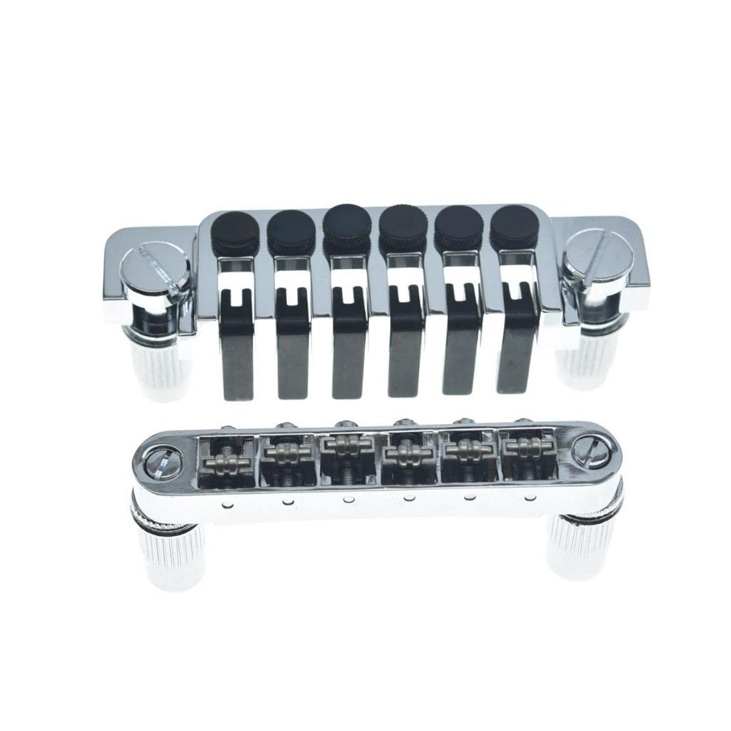 Dopro Lp Guitar Roller Saddle Bridge With Roller Saddles Tune O Matic Bridge And Vintage Tp 6 Style Stopbar Tailpiece For Epipho