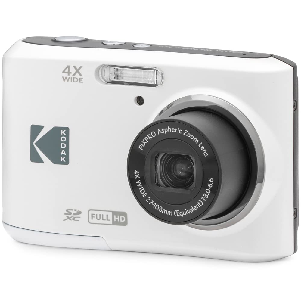 Kodak Fz45Wh Pixpro Fz45 16Mp Digital Camera White Bundle With Lexar 64Gb High-Performance 800X Uhs-I Sdhc Memory Card Blue Seri