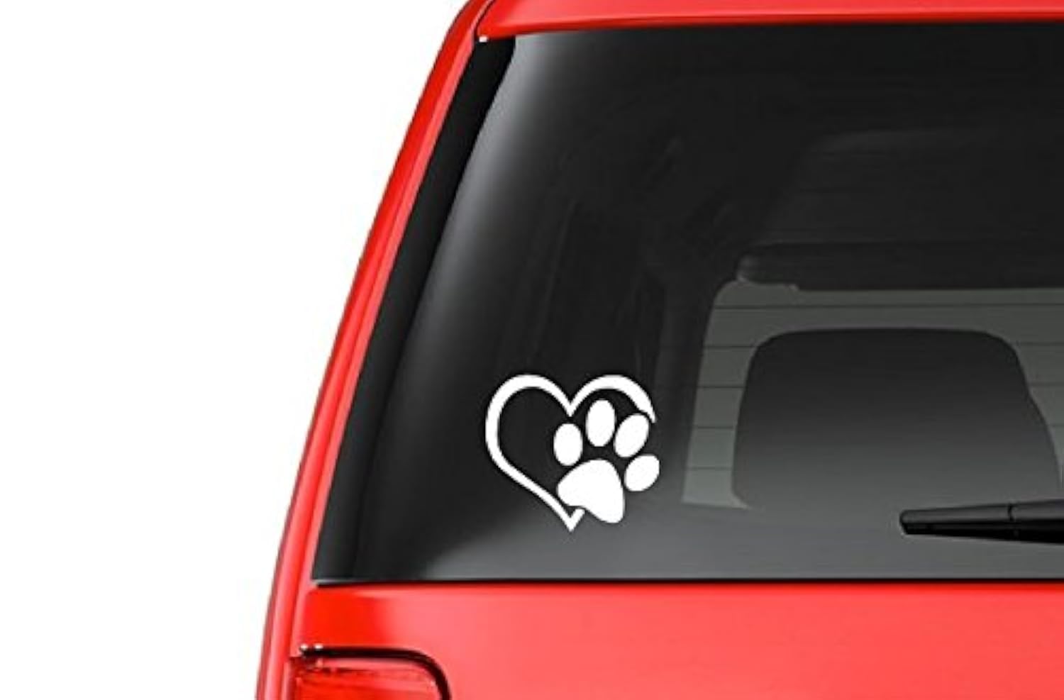 Heart Paw White (A21) Dog Cat Puppy Vinyl Decal Sticker Car/Truck Laptop/Netbook Window 4'' Inch  By Customdecal Us