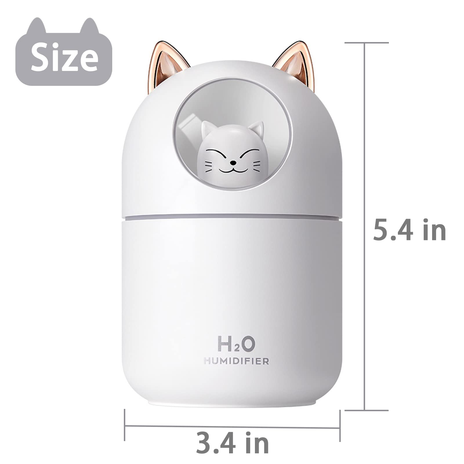 Small Humidifier Cute Portable Cool Mist Humidifier With 6 Pcs Humidifier Sticks 7 Color Night Light Usb Air Humidifier For Bedr