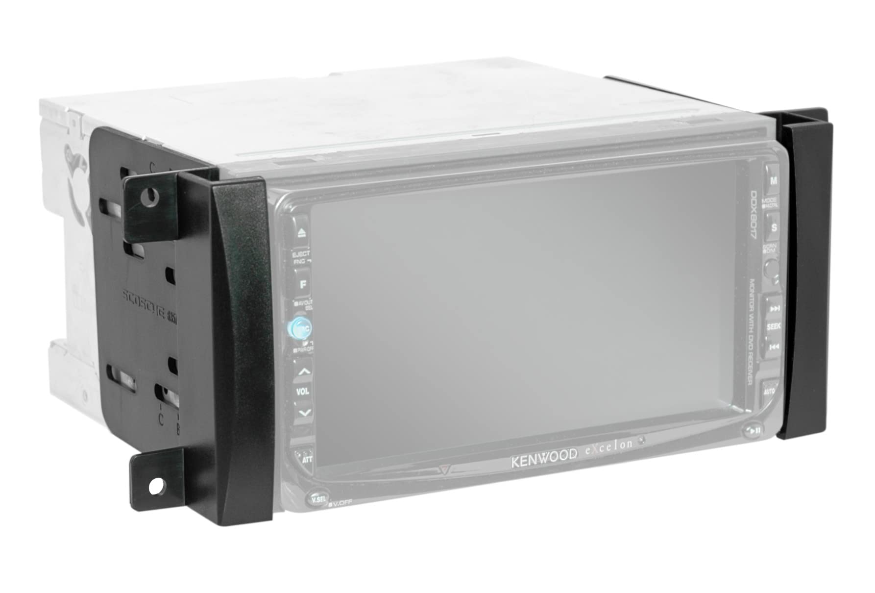 Scosche CR1291B Double DIN Radio Install Dash Kit Compatible with Select 2007 19 Chrysler, Dodge, Jeep, Mitsubishi and VW Vehicles   Car Stereo Install Kit   See Fit Guide in Images to Verify Vehicle