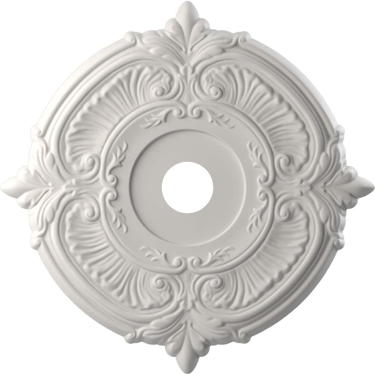 Ekena Millwork Cmp22Atgbw Attica Thermoformed Pvc Ceiling Medallion (Fits Canopies Up To 7 3/4''), 22''Od X 3 1/2''Id X 1''P, Ul