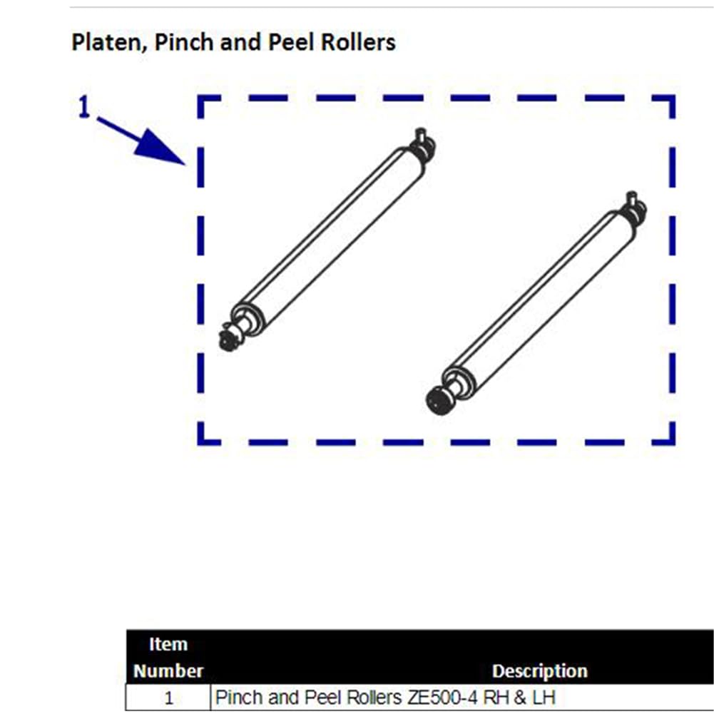 P1046696 059 Pinch And Peel Rollers For Zebra Ze500 4 Thermal Barcode Printer Rh&Lh 203Dpi 300Dpi
