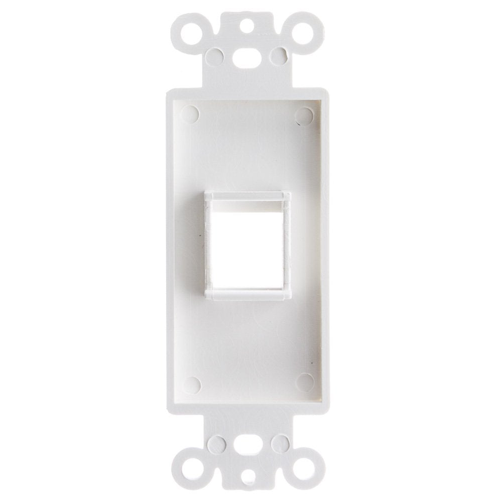 Decora Wall Plate Insert, 1 Hole Keystone Jack, Single Gang, White