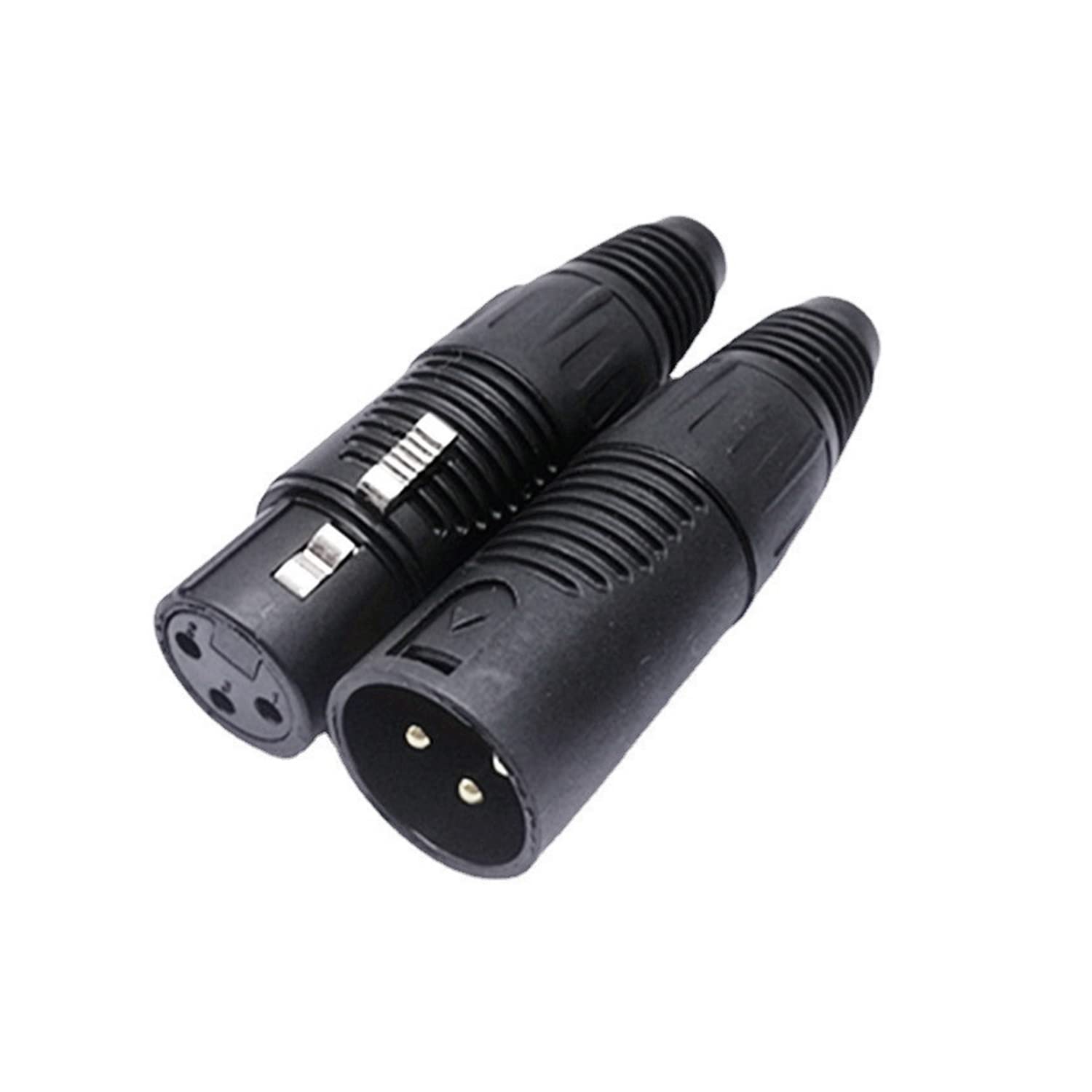 Zyamy 4 Pairs Xlr 3 Pin Male/Female Audio Microphone Connector, Black Shell
