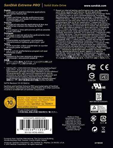 Sandisk Extreme Pro-Series Solid State Drive Sdssdxps-480G-G25 (2.5, Sata Revision 3.0, 6Gb/S 480Gb Storage)