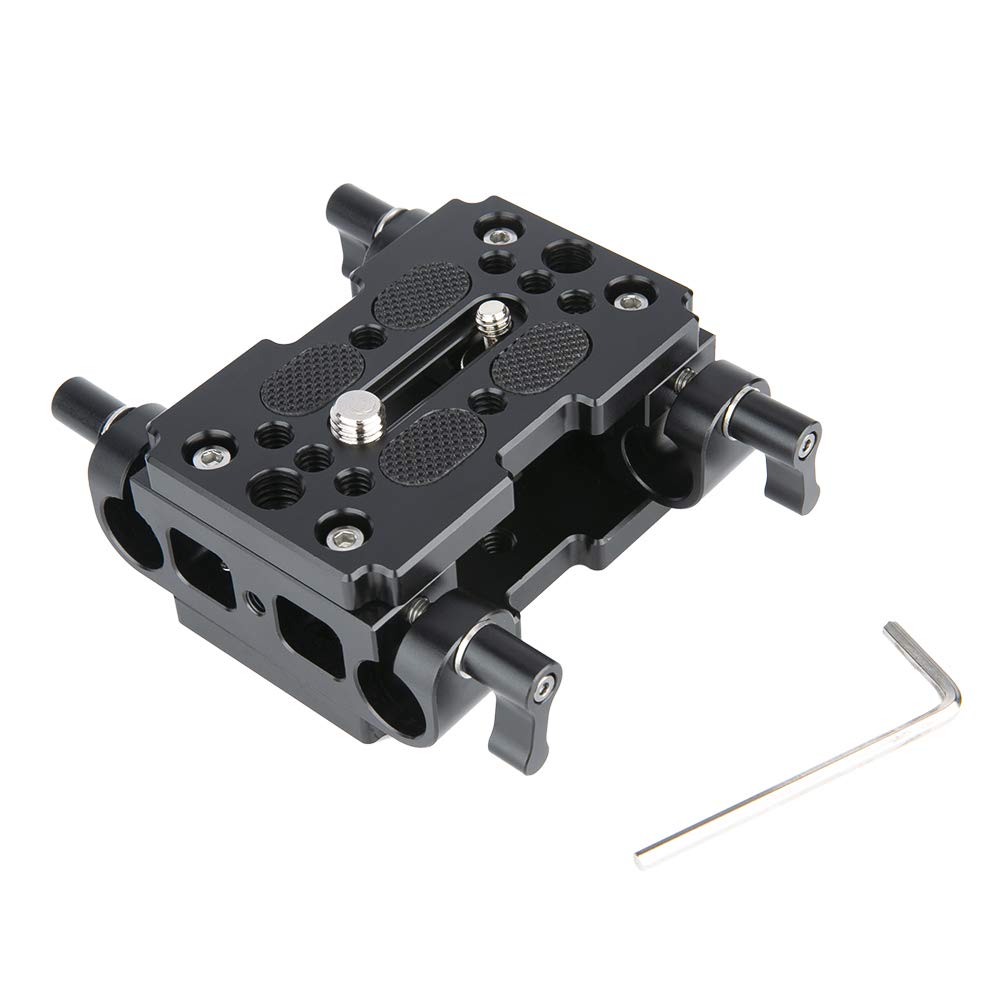 Niceyrig Shoulder Support Camera Baseplate With 15Mm Rod Clamp Railblock For Rod Support/Dslr Rig Cage