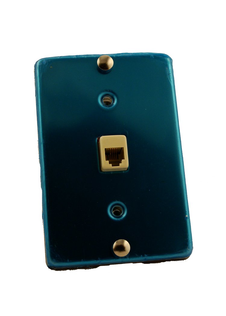 Leviton Telephone Wall Jack, 6P4C, Quick Connect, Stainless Steel, 40223-S