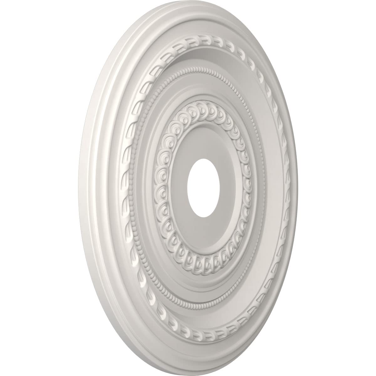 Ekena Millwork Cmp22Cogbw Cole Thermoformed Pvc Ceiling Medallion (Fits Canopies Up To 6''), 22''Od X 3 1/2''Id X 1''P, Ultracov