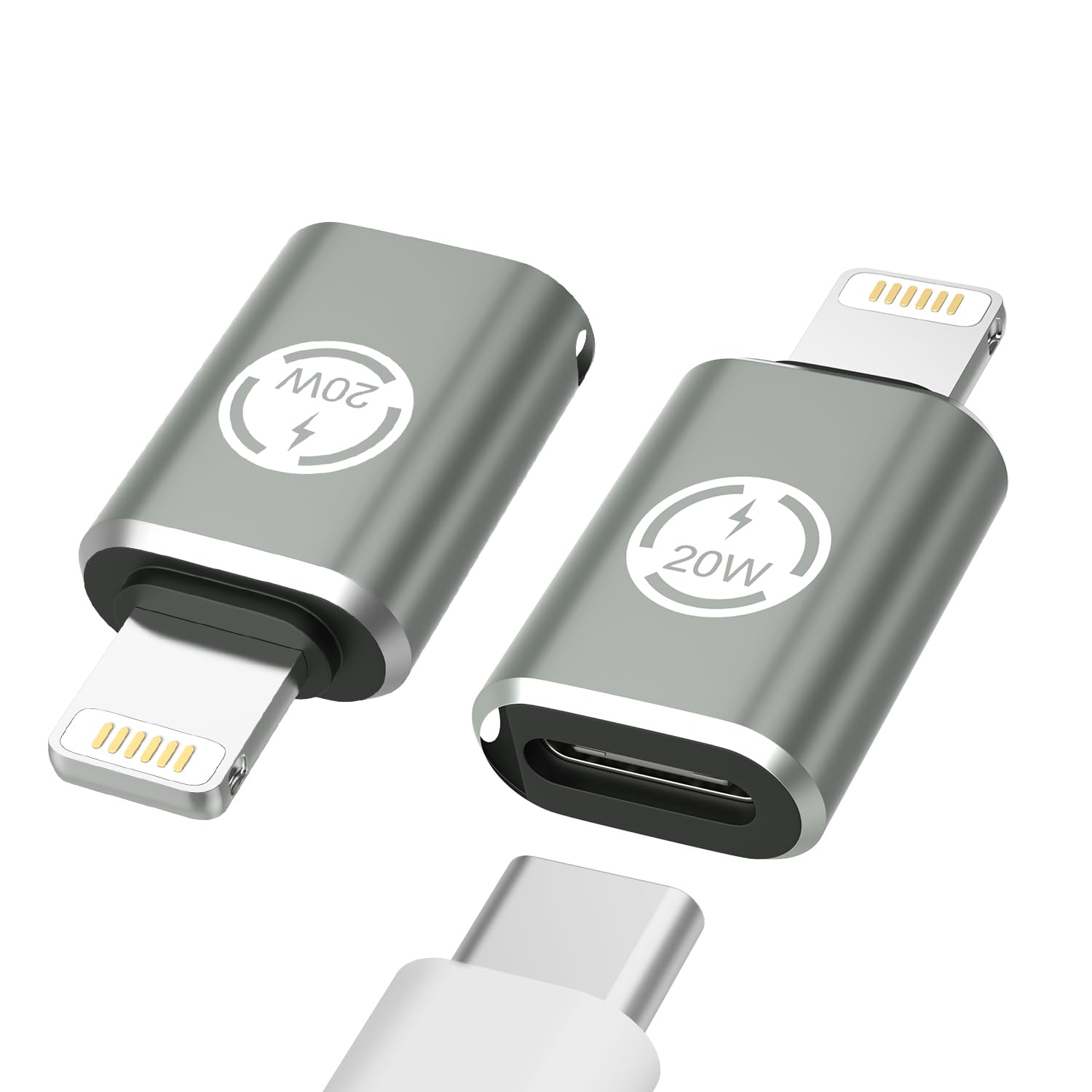 MoKo USB C to Lightning Adapter   2 Pack USB C Female to Lightning Male Adapter Supports 20W PD Fast Charging Data Transfer for iPhone 14/13/12/11/XS/XR/SE, iPad/iPod/AirPods, Not for Headphones/OTG