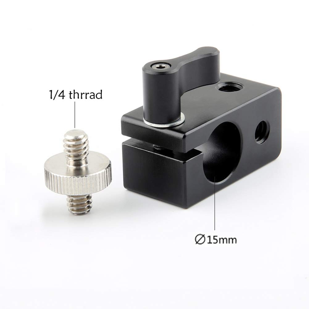 Niceyrig Single Rod Clamp 15Mm Rail Connector Adapter With 1/4 Screw For 15Mm Dslr Rig