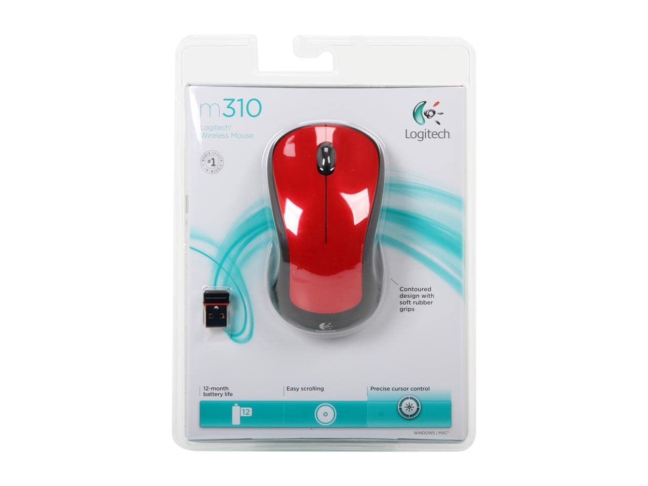 Logitech Wireless Mouse M310Flame Red Gloss