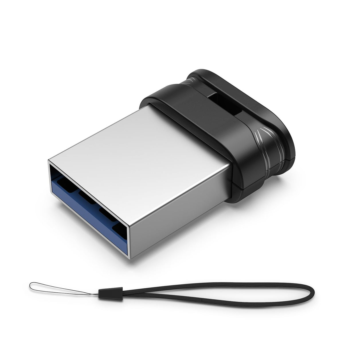 Raoyi Usb Stick 128Gb Usb 3.0 Flash Drive With Lanyard,128G Mini Fit Memory Stick Ultra Slim Thumb Drive Zip Drive For Pc Desktop Black
