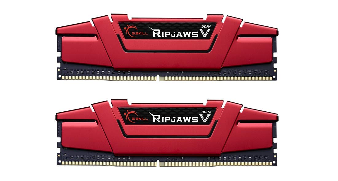 G.SKILL Ripjaws V Series (Intel XMP) DDR4 RAM 16GB (2x8GB) 2400MT/s CL15-15-15-35 1.20V Desktop Computer Memory UDIMM - Red (F4-2400C15D-16GVR)-New