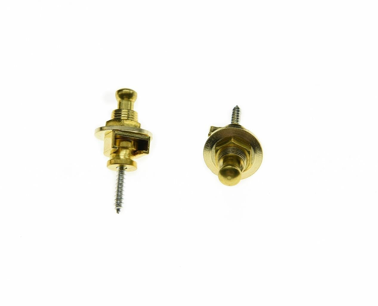 2pcs Gold Security Guitar Bass Strap Locks Locking Strap Knobs Buttons