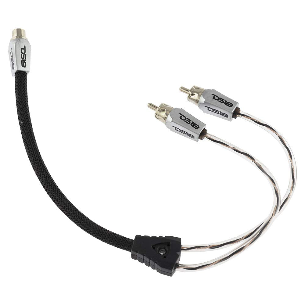 Ds18 Hqrca 1F2Mkit Rca Y Adapter Or Splitter Connectors Extension Cord 2 Male Rca To 1 Female Rca To Connect A Subwoofer Or Ampl