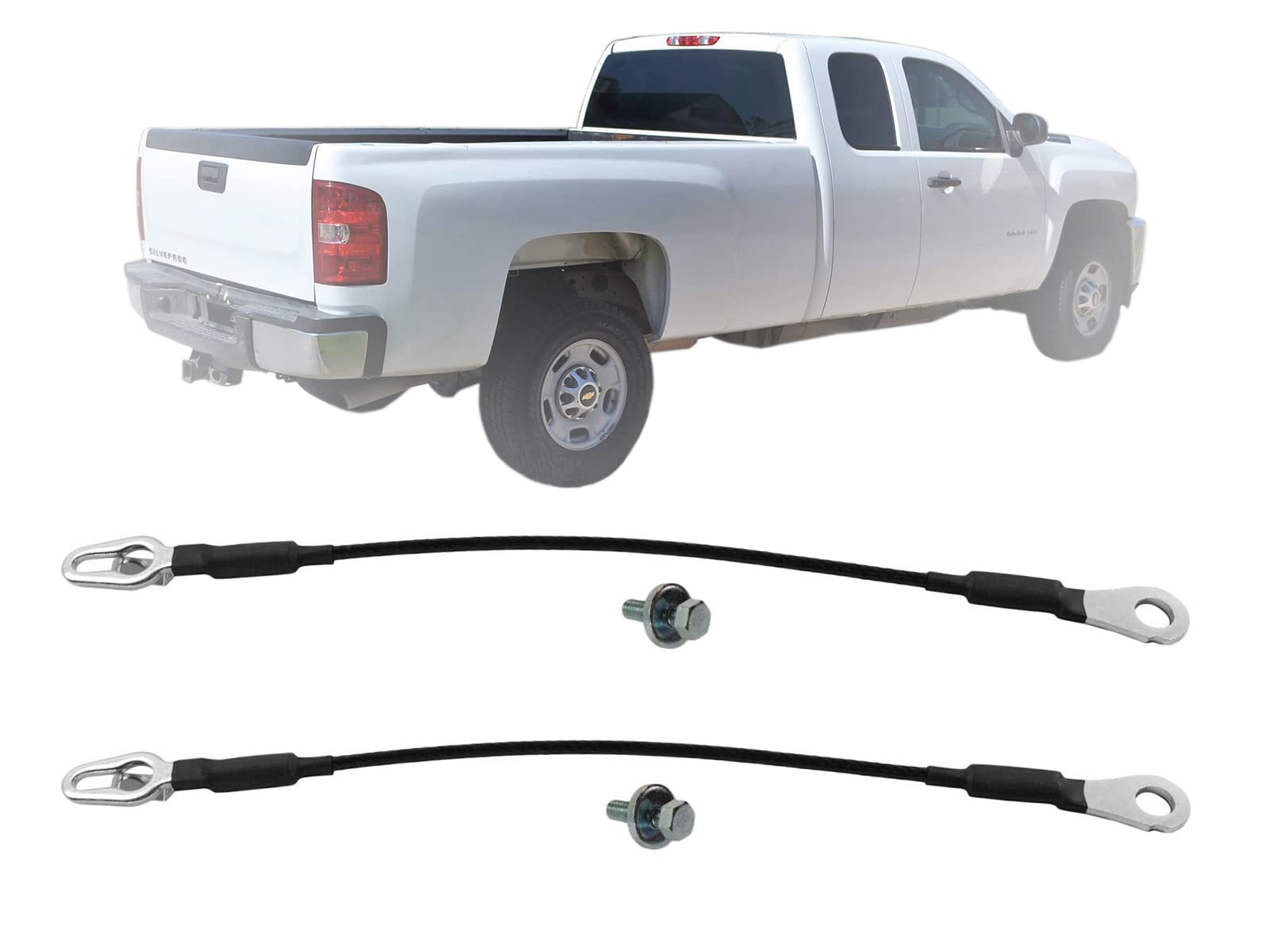Apa Replacement Tailgate Cable With Hardware For 2007 2016 Silverado Sierra 2009 2010 H3T Pair Passenger Right And Driver Left S