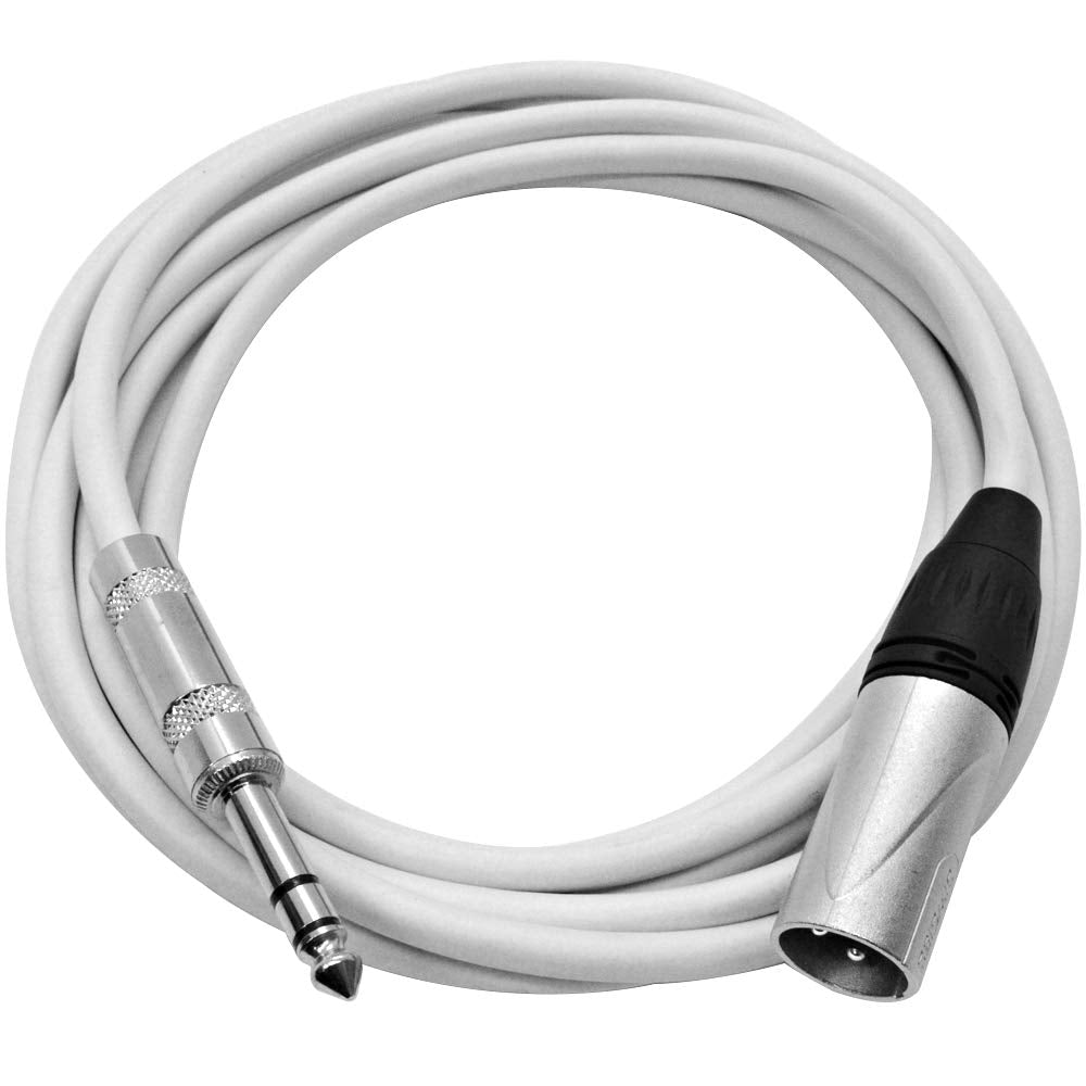 Seismic Audio Speakers XLR Male to  TRS Patch Cables, 10 feet