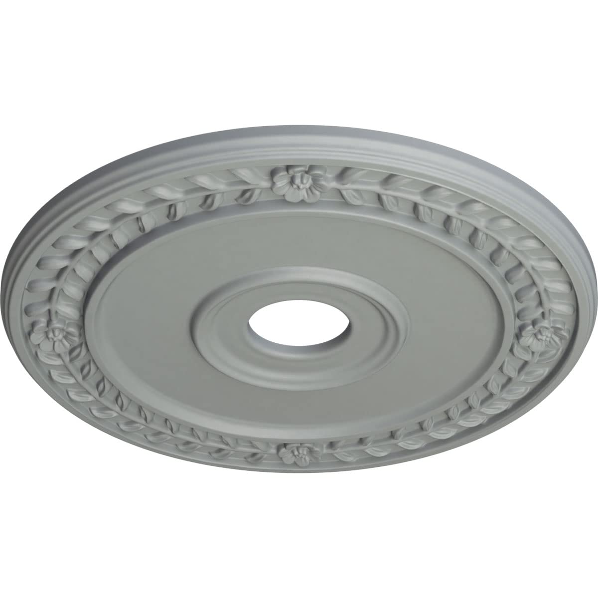 Ekena Millwork Cm21Wr Wreath Ceiling Medallion, 21 1/8''Od X 3 5/8''Id X 7/8''P, Primed White
