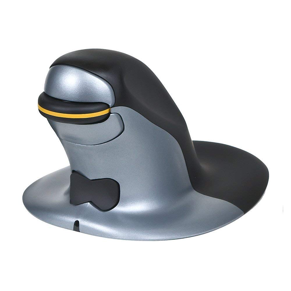 Posturite Penguin Ambidextrous Wireless Ergonomic Mouse | Rechargeable, Alleviates Rsi, Easy Glide, Vertical Design, Pc Computer