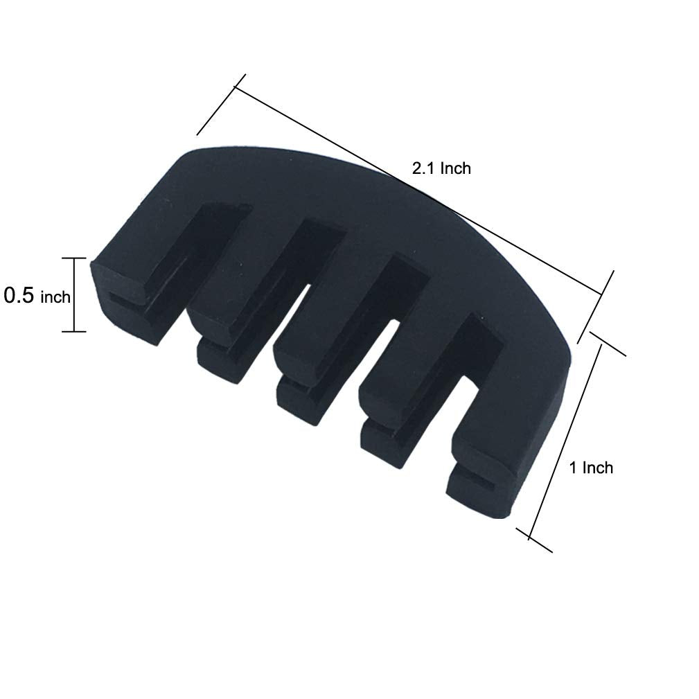 Amgate 4 Pcs Rubber Violin Practice Mute Set, Included 2 Pcs Claw Style & 2 Pcs Round Tourte Style, Black