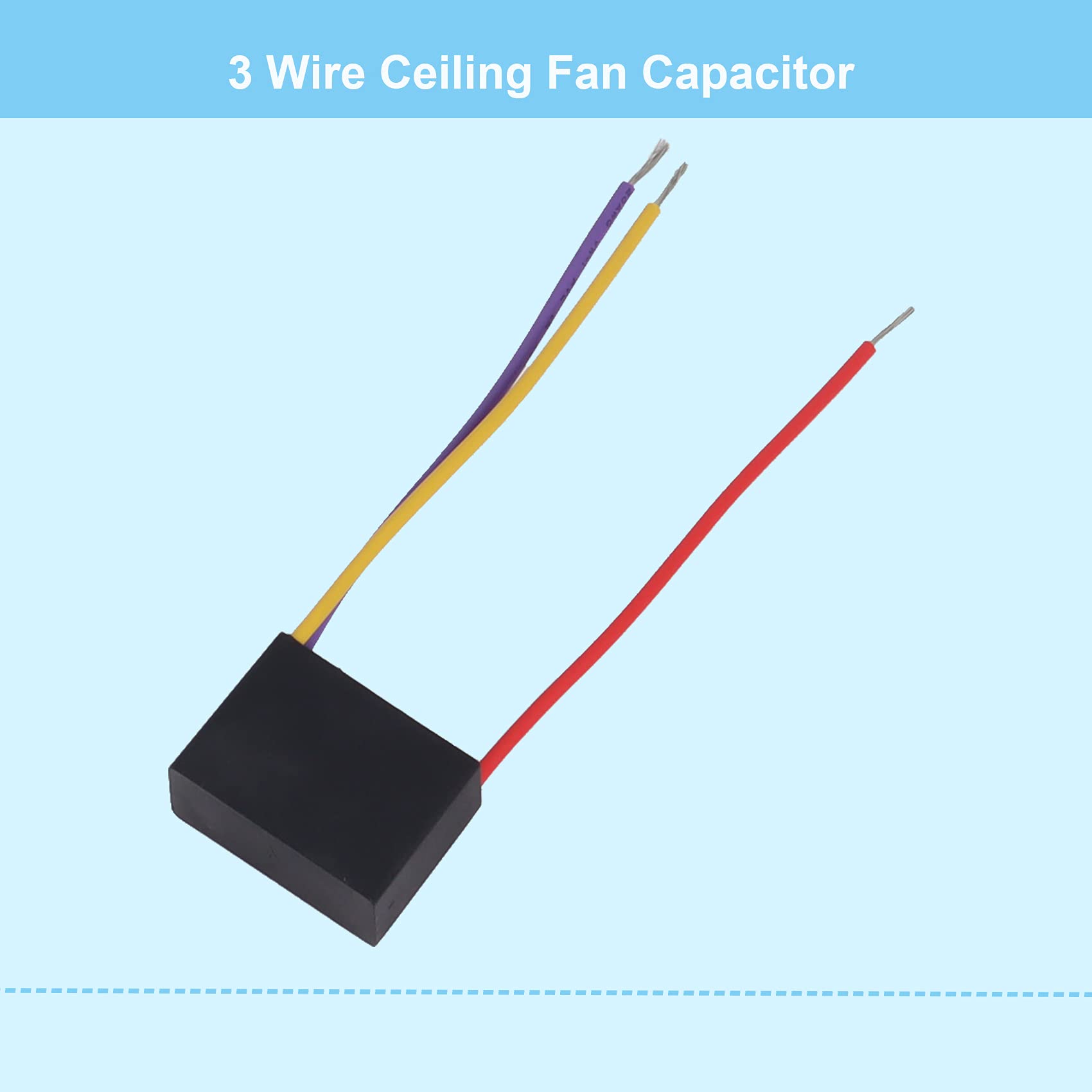 Podoy Ceiling Fan Capacitor ??.??????+?????? For Cbb61 1.5Uf+3Uf 3 Wire (Pack Of 2)