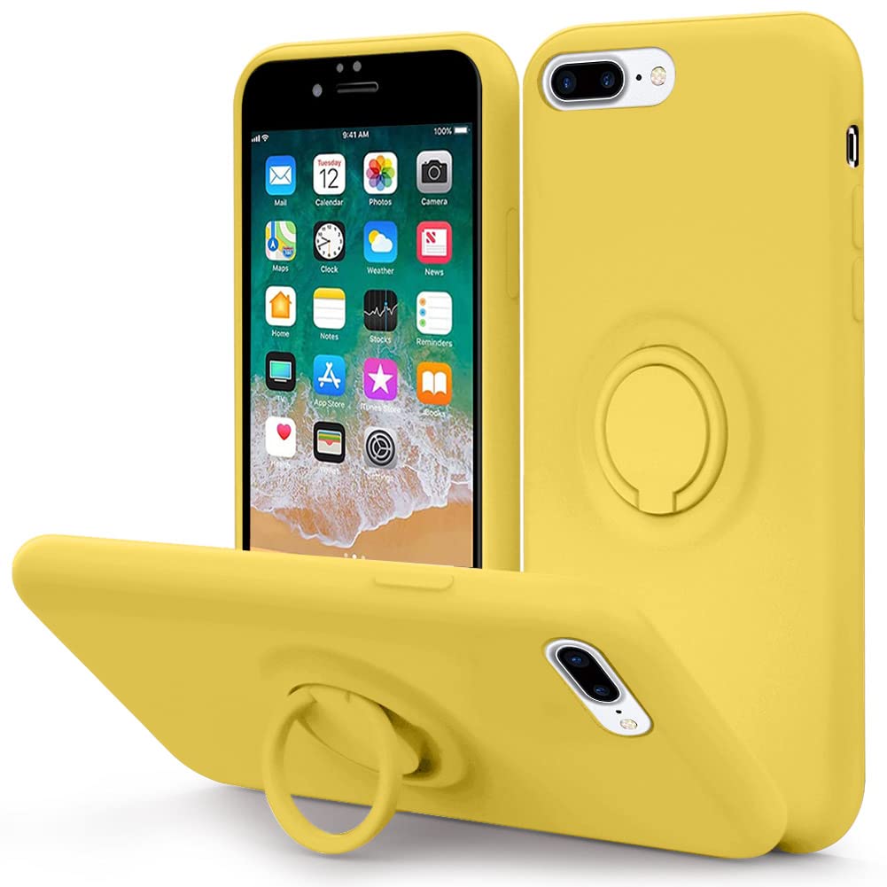 Mocca For Iphone 7 Plus Case, Iphone 8 Plus Case 5.5 Inch With Ring Kickstand | Super Soft Microfiber Lining Anti Scratch | Full