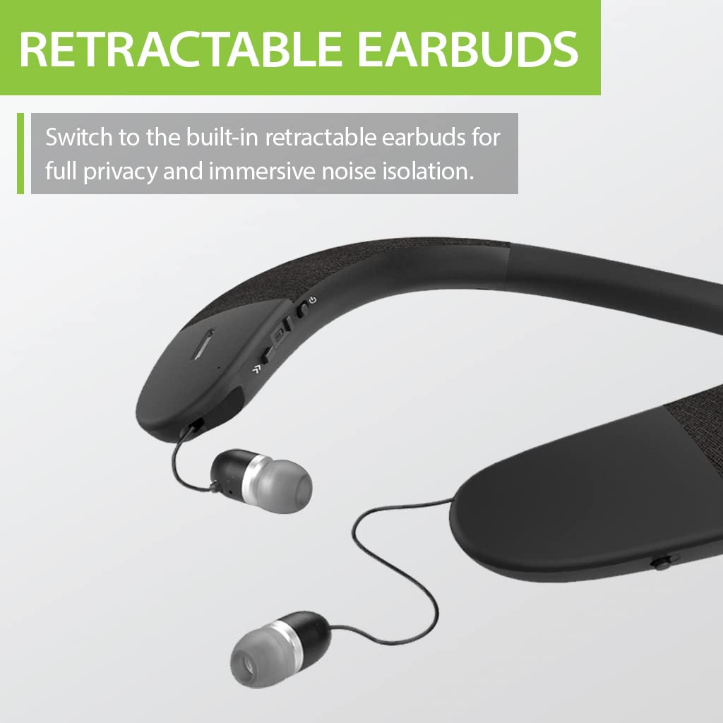 Avantree Torus Wearable Wireless Neck Speaker, Bluetooth 5.0, Aptx Hd, Low Latency, Personal Neckband Speakers With Retractable