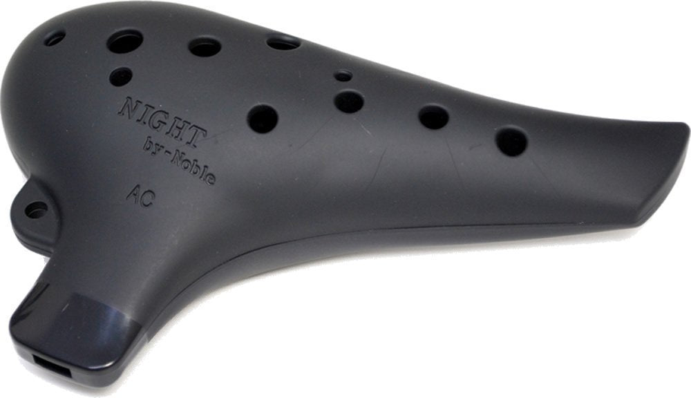 NIGHTオカリナ Alto C Tone Ocarina, Black Rubber Finish, Model N/N-プラACB, Plastic
