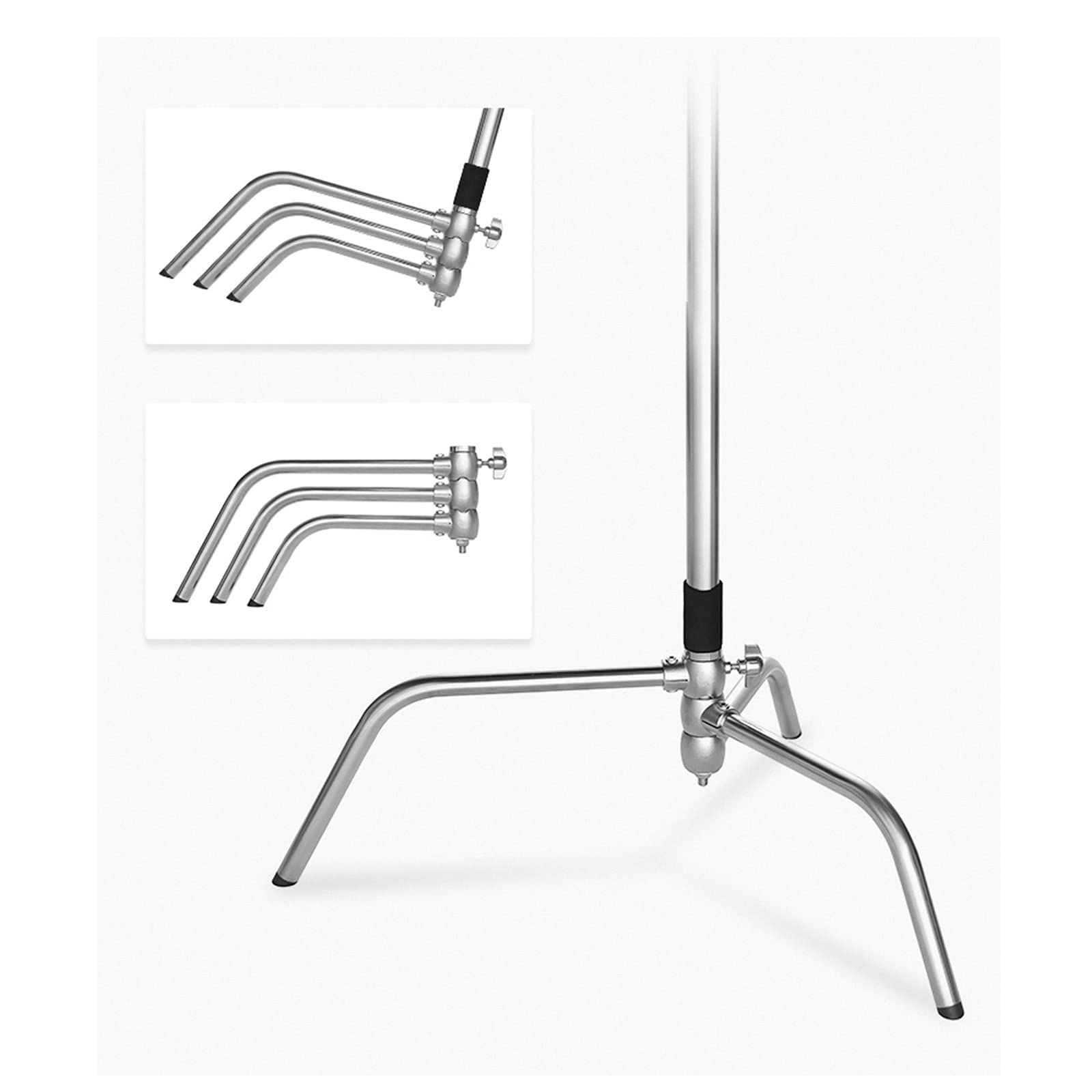 Lapgood 100% Stainless Steel Heavy Duty C Stand With Boom Arm   Max Height 10.8Ft/330Cm Photography Light Stand With 4.2Ft/127Cm