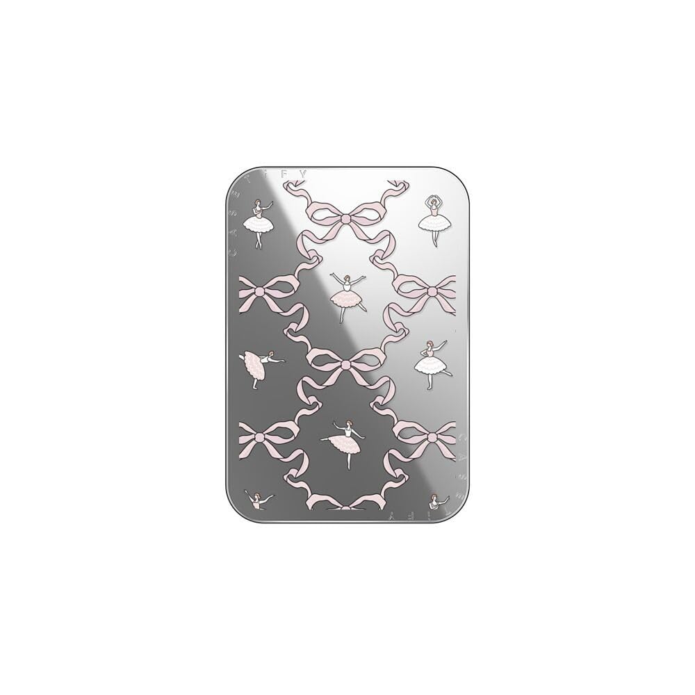 CASETiFY Snappy Card Holder Stand Compatible with Magsafe - Ballerina Pattern - Silver Mirror