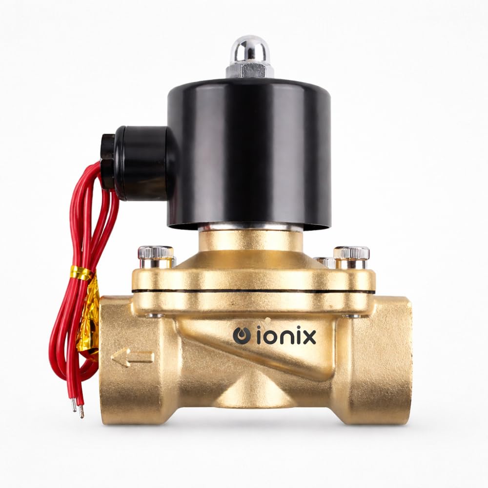 Ionix Brass Solenoid Valve 1 Inch For Industrial Water Purifier, Irrigation, Overhead Tank, Normally Closed Type Sv 220V Ac