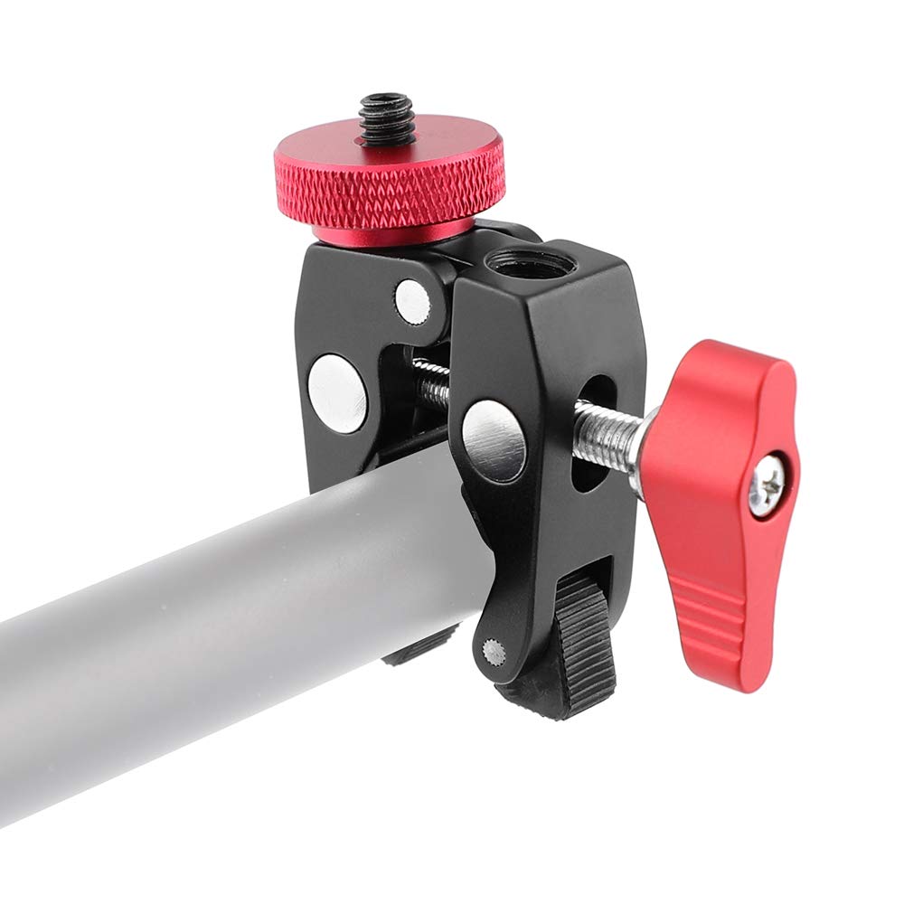 Kayulin Crab Clamp Holder With 1/4'' Screw Adapter For Studio Flash Light Camera Tripod (Red, 2 Pieces)