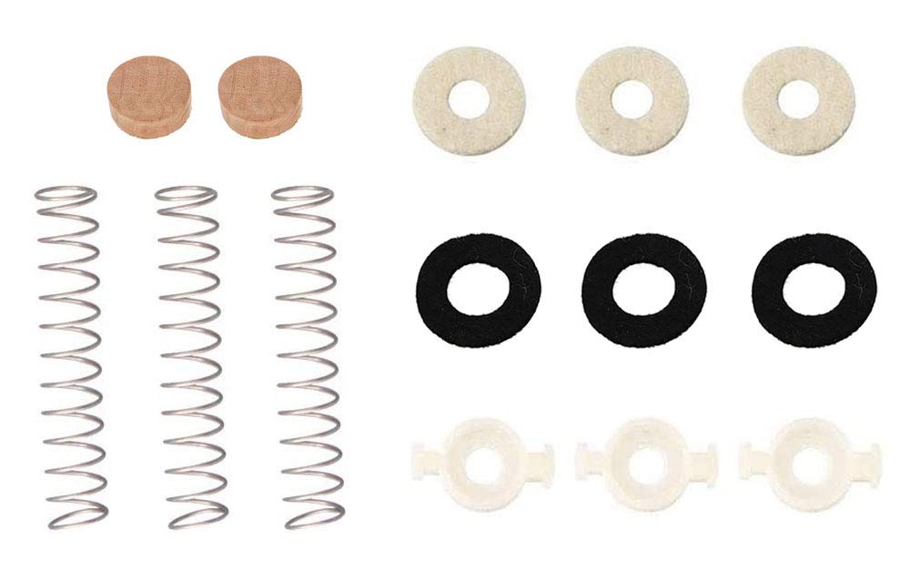 Jiayouy 14Pcs Trumpet Valve Spring Felt Washers Cork Pad Set Trumpet Valve Replacement Parts