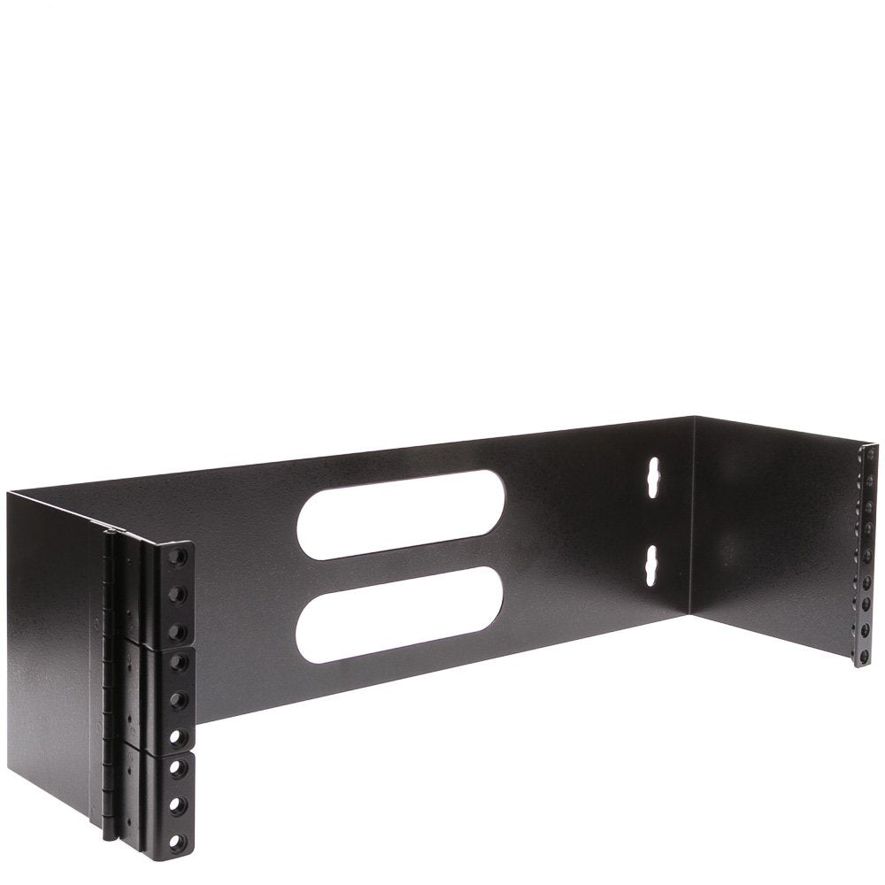 3U Hinged Wall Mount Patch Panel Bracket   19'' Patch Panel Swing Rack For Shallow Network Equipment, 6 Inch Deep, Dimensions: 5