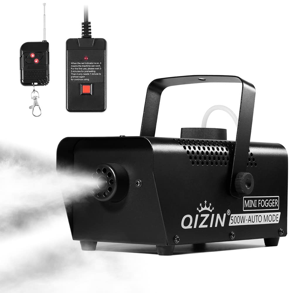 Fog Machine Smoke Machine With Wireless Remote, Onekey Lock Automatic Smoke Spray, 500 Watt Portable Fogger For Halloween Parti