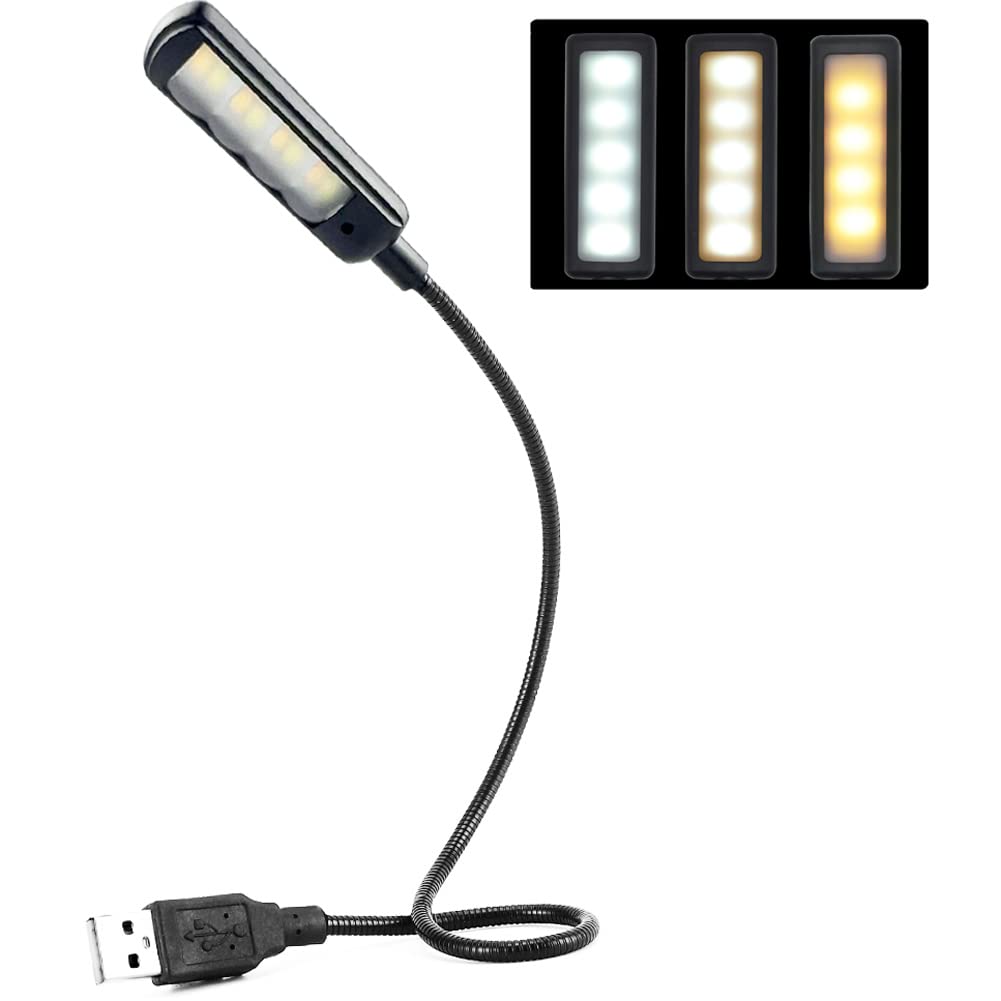 Bubosper Usb Light For Laptop Keyboard, Thickened & Flexiable 3 Brightness X 3 Color Temperature Usb Reading Light For Nightwork