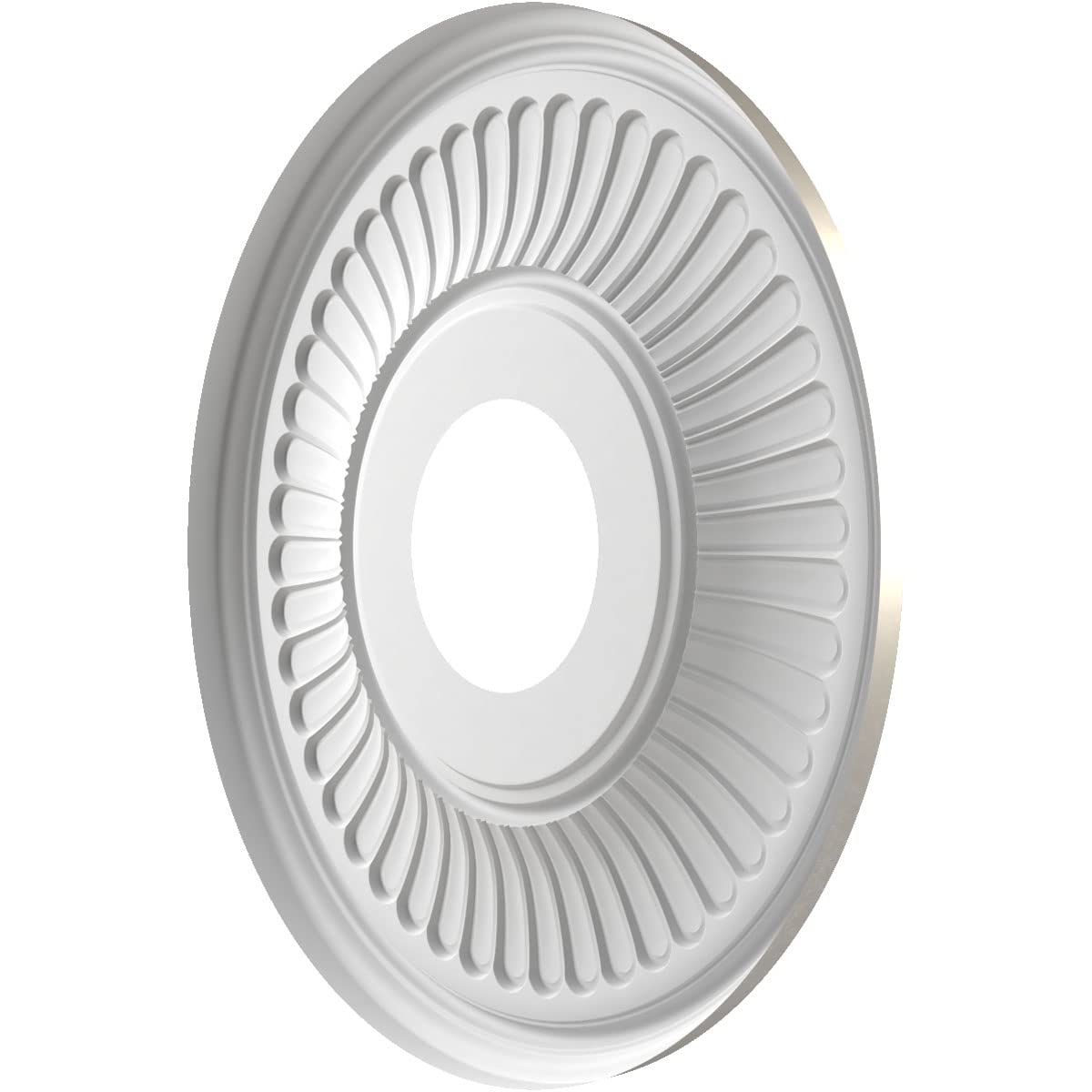 Ekena Millwork Cmp13Bebal Berkshire Thermoformed Pvc Ceiling Medallion (Fits Canopies Up To 5 3/4), 13Od X 3 1/2Id X 3/4P, Brigh