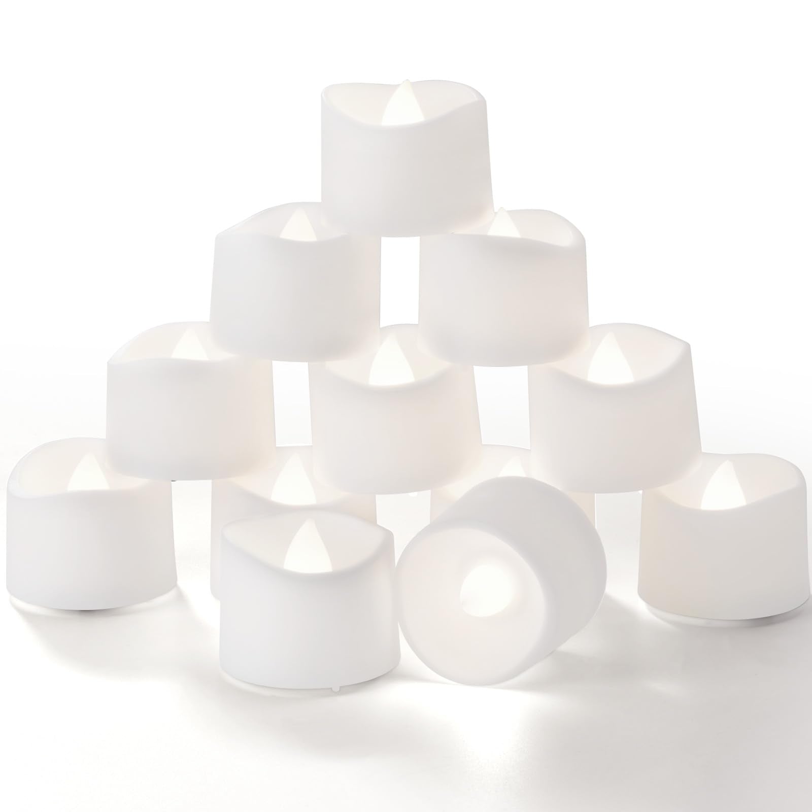 Homemory Timer Tea Lights Candles Battery Operated Candles With 6H Timer, Auto On Daily, Flameless Led Tealight Votive Candles F