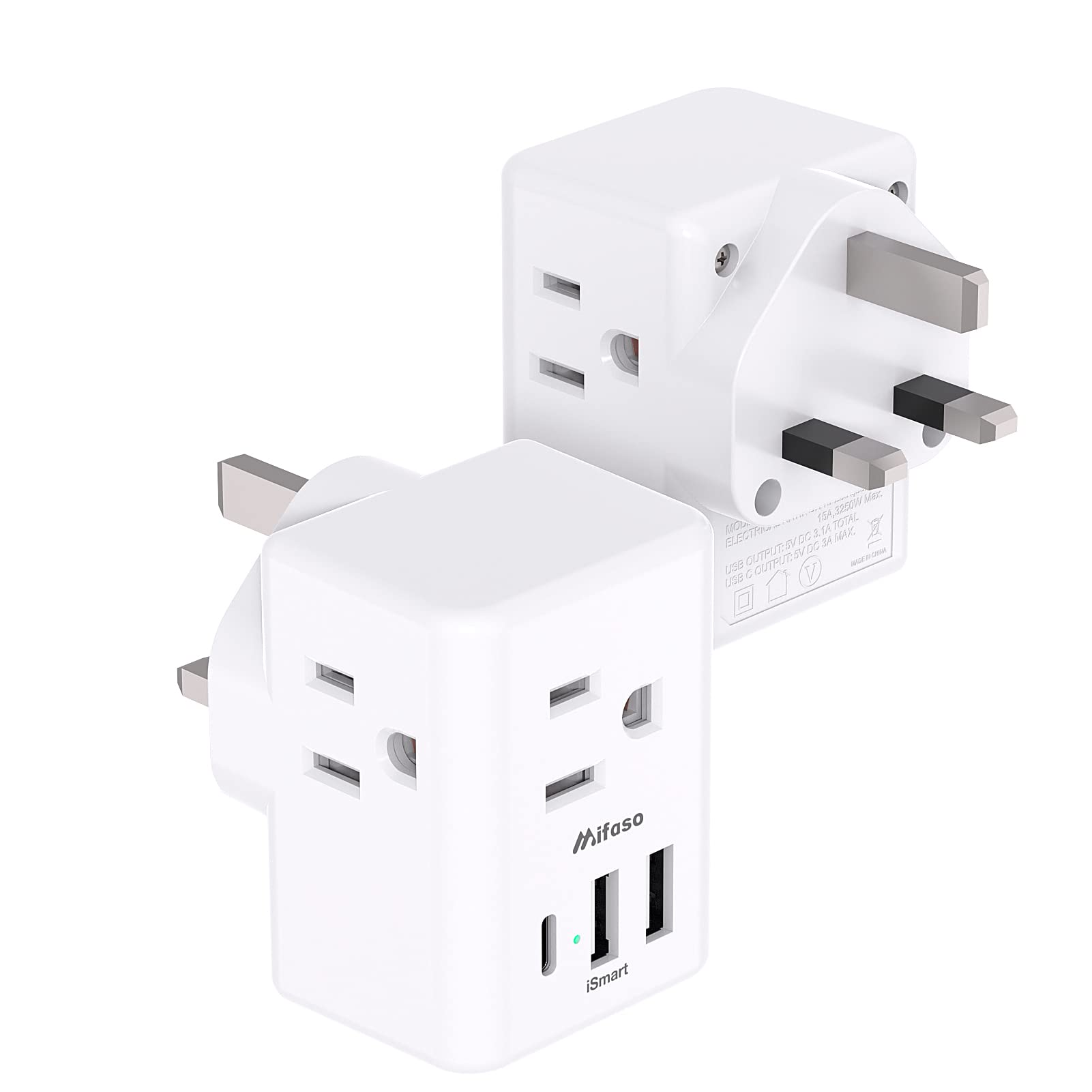 [2 Pack] Uk Travel Plug Adapter   Us To Uk Plug Adapter, Type G International Plug Adapter, Dubai England Ireland Travel Essenti