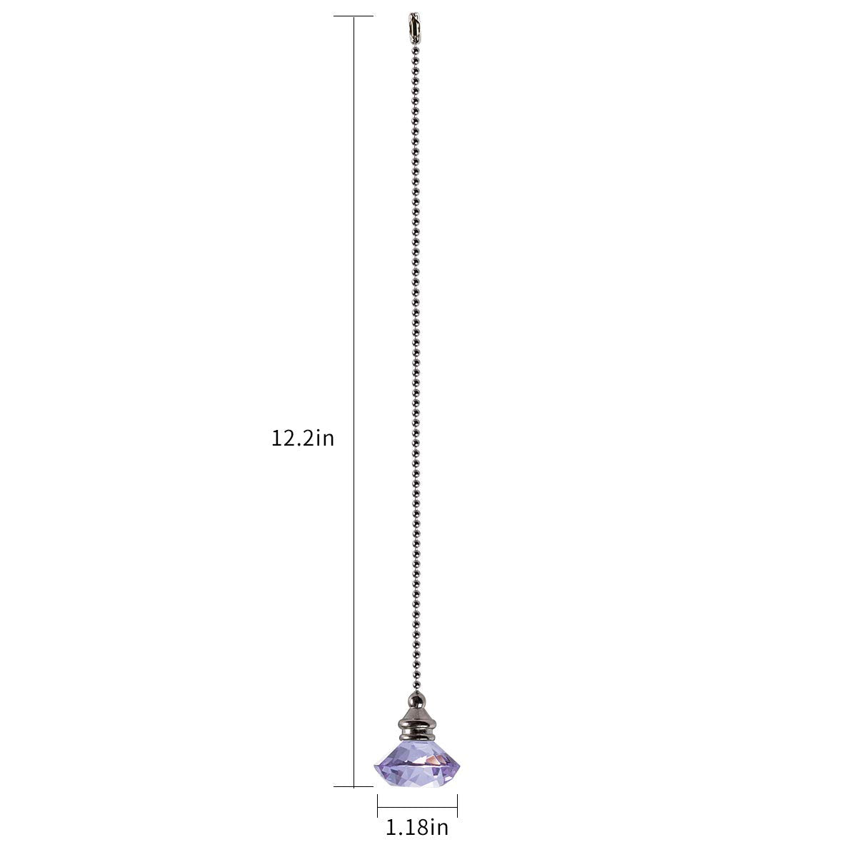 Ceiling Fan Pull Chain Set   2 Pieces Purple Diamond Fan Pull Chains 20 Inch Ceiling Fan Chain Extender With Chain Connector Hom