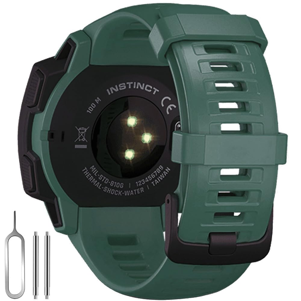 22Mm Watch Band For Garmin Instinct/Instinct 2, Soft Silicone Band Replacement Strap For Garmin Instinct Esports Solar/Tide/Tact