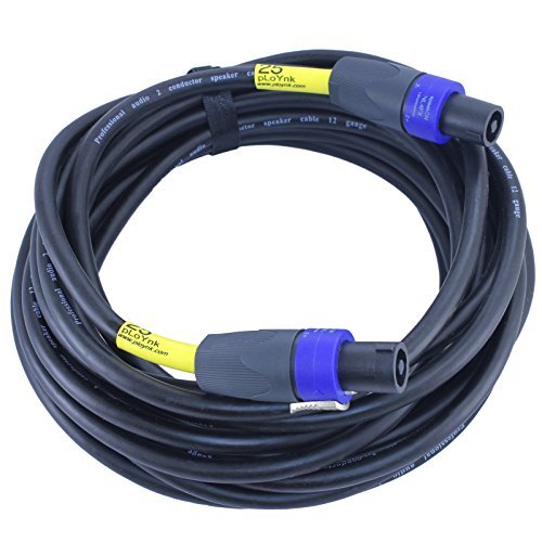 Ploynk Professional Audio Speaker Cable   12 Gauge (25 Foot, Speakon To Speakon)