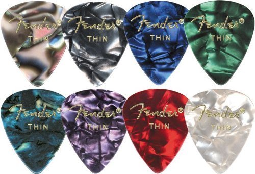 Fender Premium Celluloid Guitar Picks 351 Shape, Purple Moto, Medium, 12 Pack