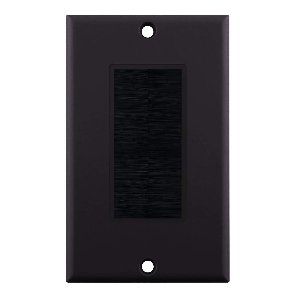 Construct Pro Single Gang D  Cor Brush Plate (Black Plate W/Black Brush)