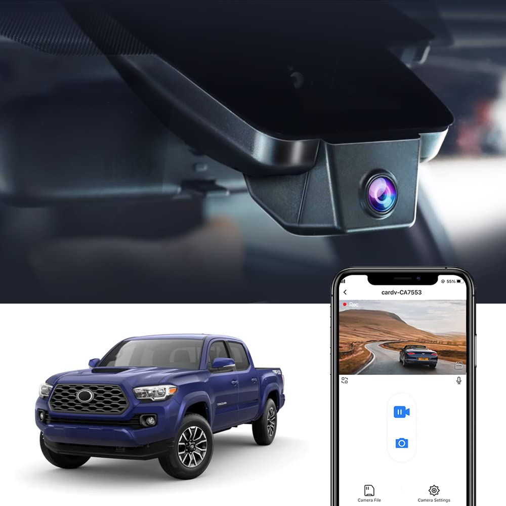 Fitcamx 4K Dash Cam Compatible With Toyota Tacoma 2018 2019 2020 2021 2022 2023 Limited Sr5 Sr Trd Sport Off Road Pro, Oem Facto