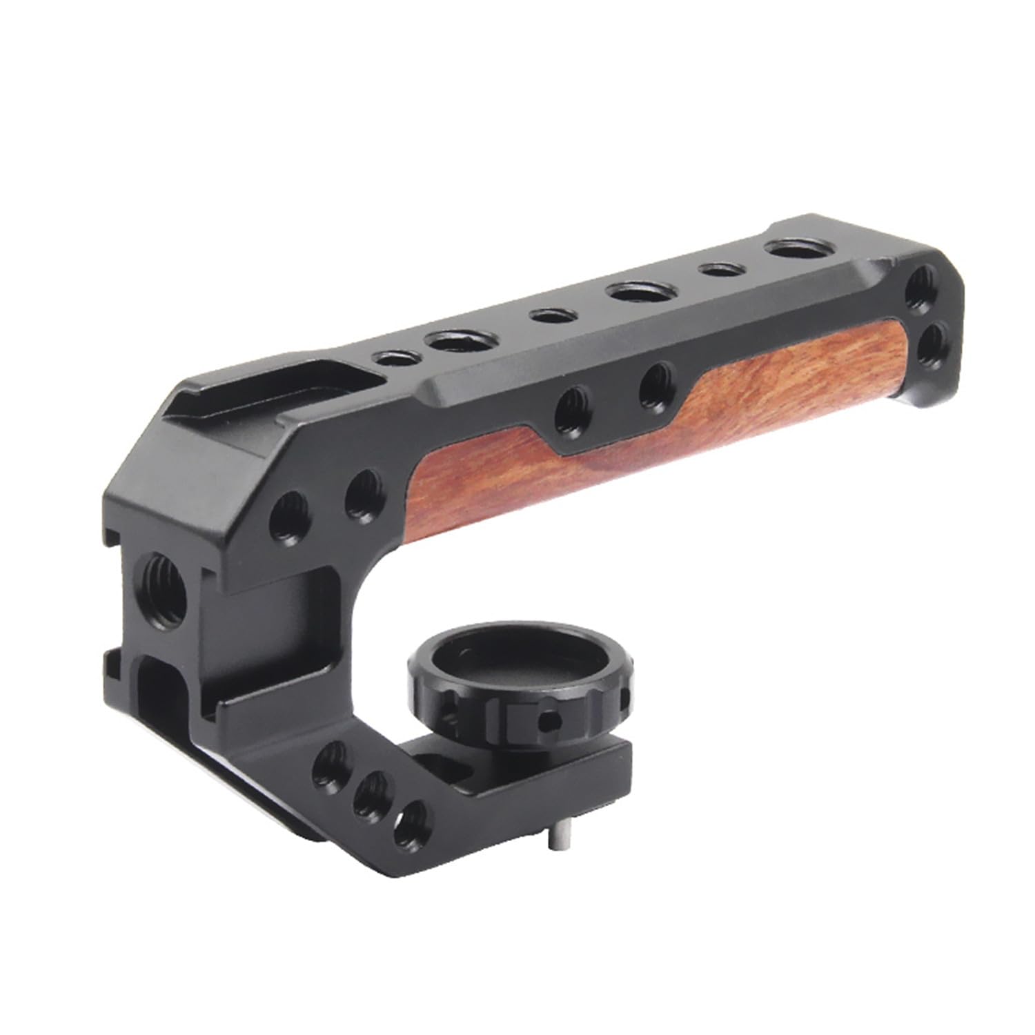 Wooden Camera Top Handle With 3 Cold Shoes To Mount Dslr Camera,Fugasun Wooden Top Handle Grip With 1/4'',3/8'' Threaded Holes W