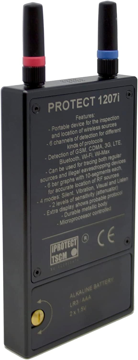 Defcon Iprotect By Discoverit Dd1207 Multi Channel Signal Detector For Digital Wireless Protocols, Black