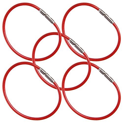 Aeroflex - 6'' Inch Red Steel Key Rings/Checklist Rings - 1.91'' Diameter (5 Pack)